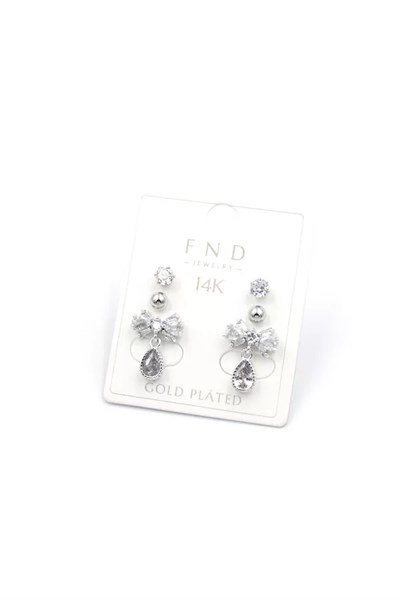 Çoklu Taşlı Küpe - Gümüş