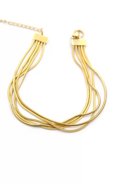 Çoklu Zincir Bileklik - Altın