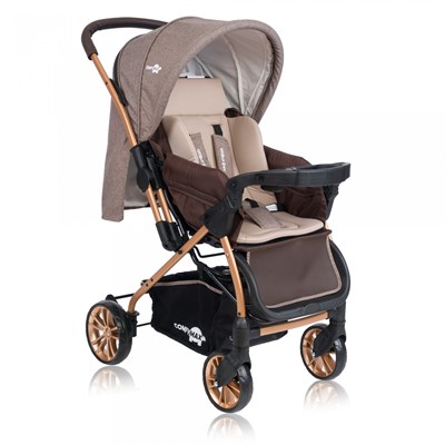 Comfymax Çift Yönlü Lüks Bebek Arabası - Wood Brown