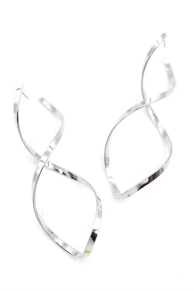 Dalgalı Küpe - Gümüş