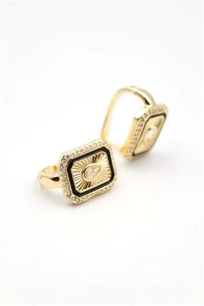 Damla Taşlı Küpe - Beyaz