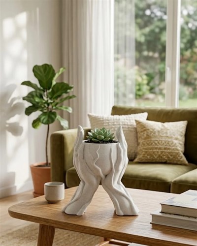 Dekoratif 3D El Tasarımlı Vazo Saksı Modern Ev Dekorasyon Aksesuarı