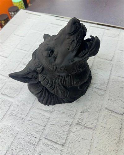 Dekoratif Asılabilir Siyah Ayı Başı 3D Duvar Heykeli 25x19 cm