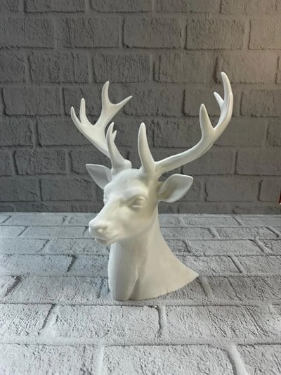 Dekoratif Beyaz Geyik Biblo Salon ve Raf Dekoru