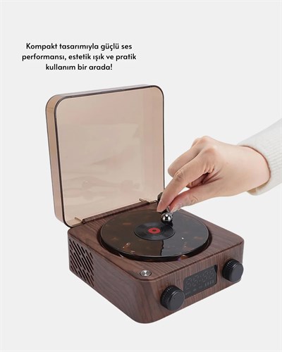 Dekoratif Gece Işıklı Bluetooth Hoparlör – Saatli Tasarım