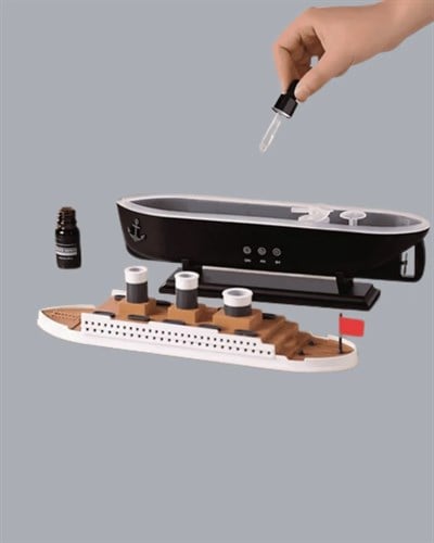 Dekoratif Gemi Modeli 7 Renk Işıklı Hava Nemlendirici ve Oda Kokusu Difüzörü