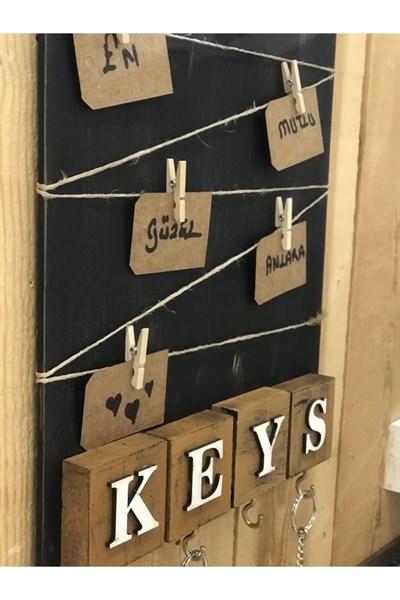Dekoratif Home Keys Ahşap Resimlik ve Notluk