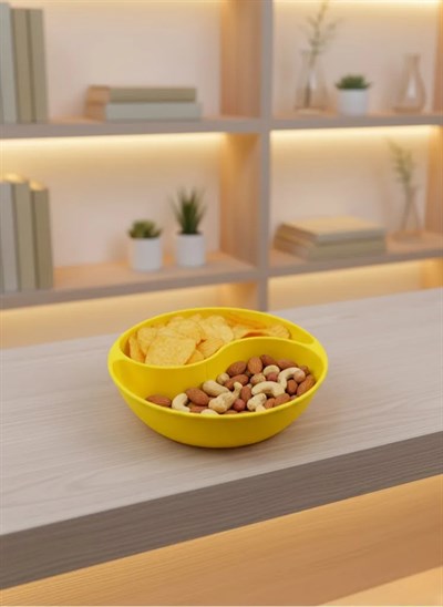 Dekoratif Sarı Çerezlik Kase 4’lü Set 3x12 cm