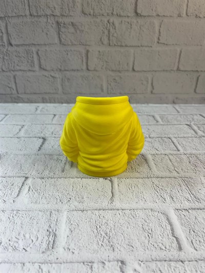 Dekoratif Sarı Hoodie Kalemlik 10x10 cm