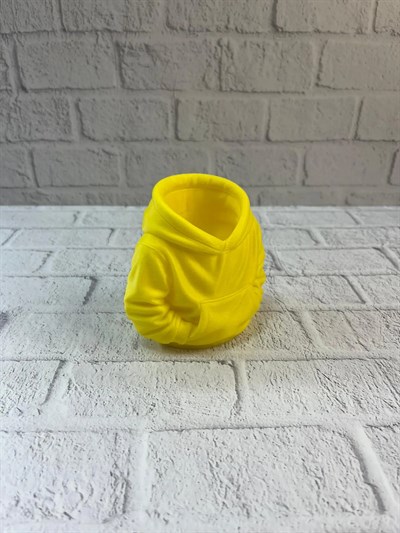 Dekoratif Sarı Hoodie Kalemlik 10x10 cm