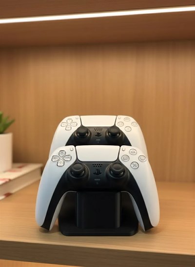 Dekoratif Siyah İkili Gamepad Standı 7x18 cm
