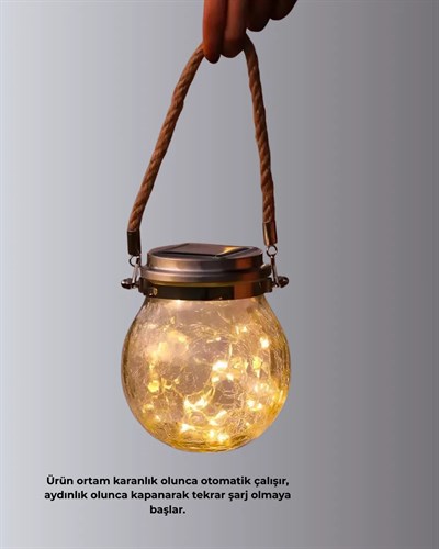 Dekoratif Solar Cam Şişe LED Lamba Gün Işığı Renk