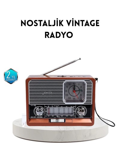 Dekoratif Vintage Radyo – Klasik Görünüm, Modern Fonksiyon ve Uzun Ömürlü Kullanım