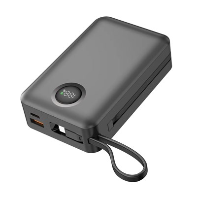 Dexim CZ03 65W PD Dahili Lightning& Type-C Kablolu 20000 Mah Powerbank