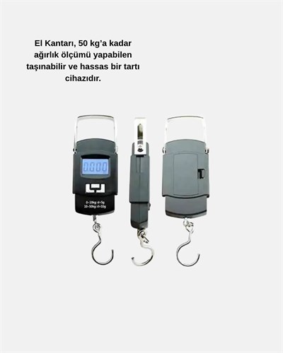 Dijital El Kantarı – 50 Kg Taşıma Kapasiteli, Taşınabilir Hassas Tartı