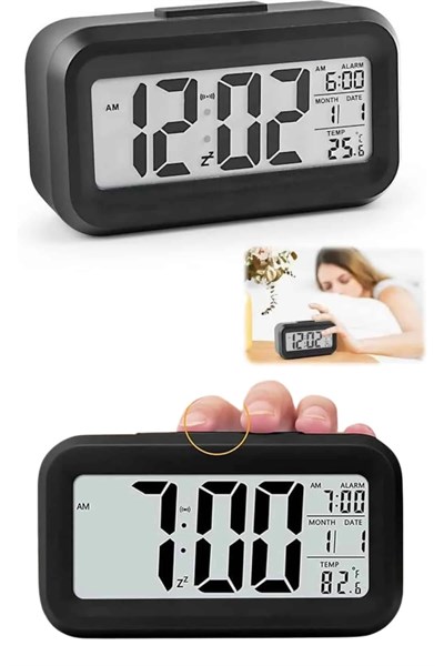Dijital Masa Saati Termometre Takvim Led Ekran Pilli Ev Ofis Masası