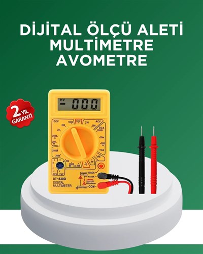 Dijital Multimetre Ölçü Aleti AC DC Ölçüm ve LCD Ekranlı