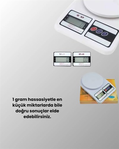 Dijital Mutfak Terazisi 10kg Kapasiteli 1g Hassasiyetli