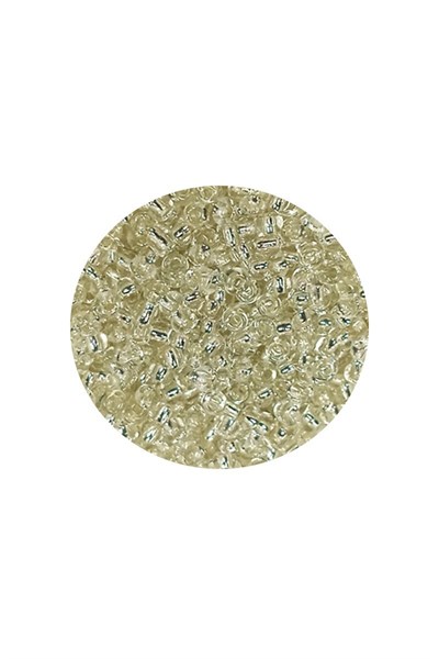 Dökme Cam Kum Boncuk (11/0) 2 mm - 20 Gram -  Şeffaf Beyaz - BNC018