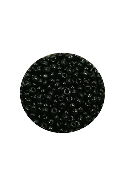 Dökme Cam Kum Boncuk (11/0) 2 mm - 20 Gram -  Siyah - BNC010