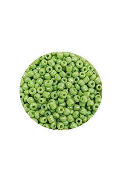 Dökme Cam Kum Boncuk (11/0) 2 mm - 20 Gram -  Açık Yeşil - BNC003