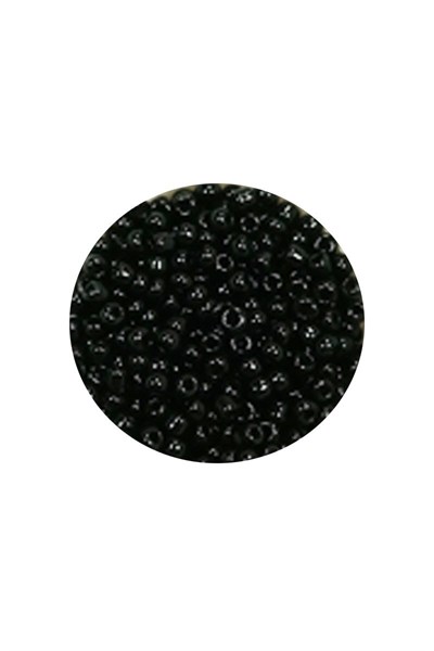 Dökme Cam Kum Boncuk (11/0) 2 mm - 20 Gram -  Siyah - BNC010
