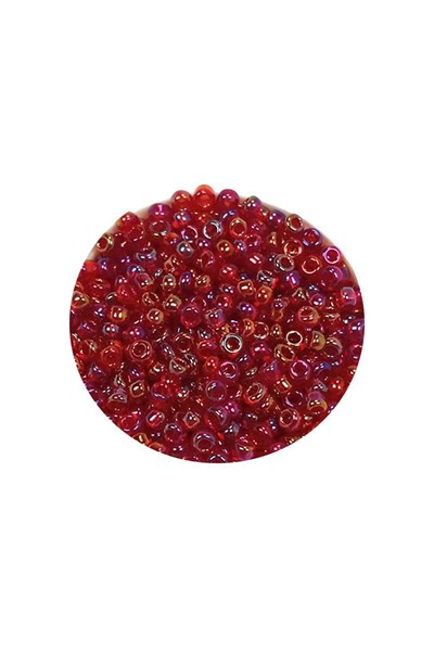 Dökme Cam Kum Boncuk (11/0) 2 mm - 20 Gram -  Morlu Kırmızı - BNC028