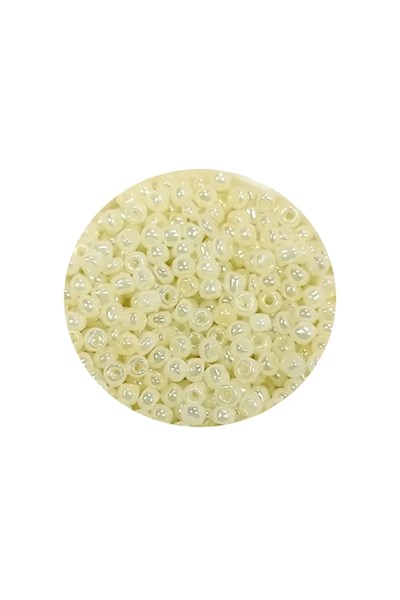 Dökme Cam Kum Boncuk (11/0) 2 mm - 20 Gram -  Krem - BNC012