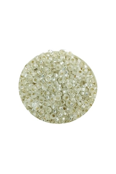 Dökme Cam Kum Boncuk (11/0) 2 mm - 20 Gram -  Şeffaf - BNC034