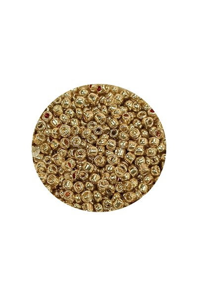 Dökme Cam Kum Boncuk (11/0) 2 mm - 20 Gram -  Altın - BNC024