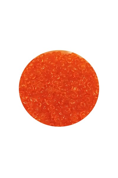 Dökme Cam Kum Boncuk (11/0) 2 mm - 60 Gram -  Şeffaf Turuncu - BNC051