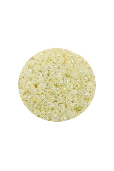 Dökme Cam Kum Boncuk (11/0) 2 mm - 60 Gram -  Krem - BNC047