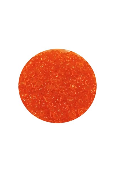 Dökme Cam Kum Boncuk (11/0) 2 mm - 60 Gram -  Şeffaf Turuncu - BNC051