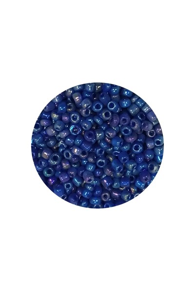 Dökme Cam Kum Boncuk (11/0) 2 mm - 60 Gram -  Koyu Mavi - BNC052