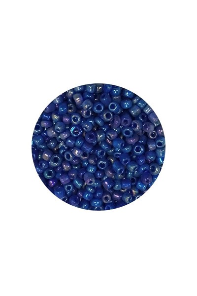 Dökme Cam Kum Boncuk (11/0) 2 mm - 60 Gram -  Koyu Mavi - BNC052