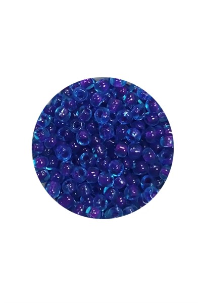 Dökme Cam Kum Boncuk (8/0) 3 mm - 20 Gram - Şeffaf Koyu Mavi - BNC161