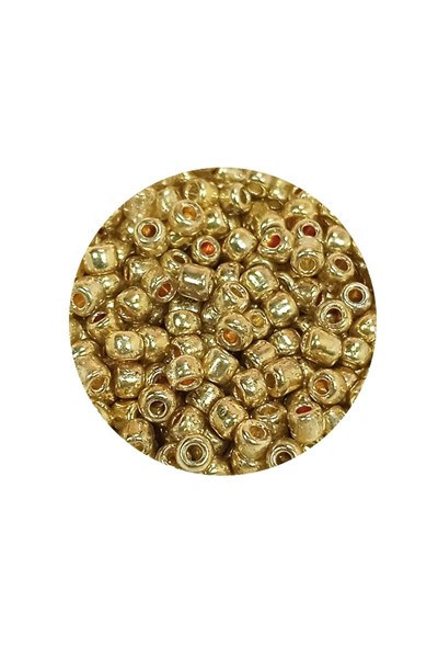 Dökme Cam Kum Boncuk (8/0) 3 mm - 20 Gram - Altın Rengi - BNC144