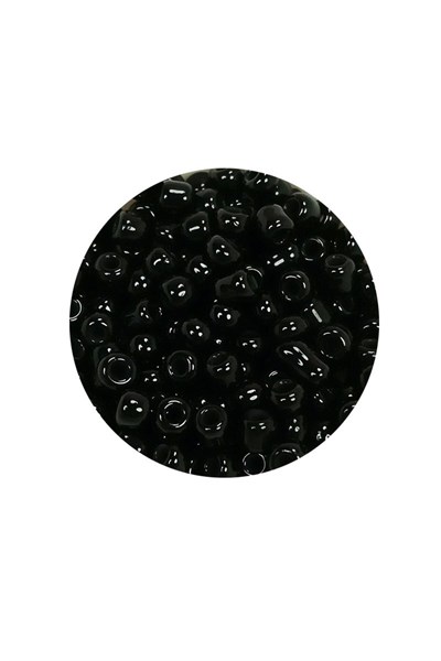 Dökme Cam Kum Boncuk (8/0) 3 mm - 20 Gram - Parlak Siyah - BNC170