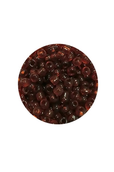 Dökme Cam Kum Boncuk (8/0) 3 mm - 20 Gram - Şeffaf Koyu Kahve - BNC159