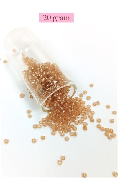 Dökme Cam Kum Boncuk (8/0) 3 mm - 20 Gram - Şeffaf Bal Rengi - BNC143