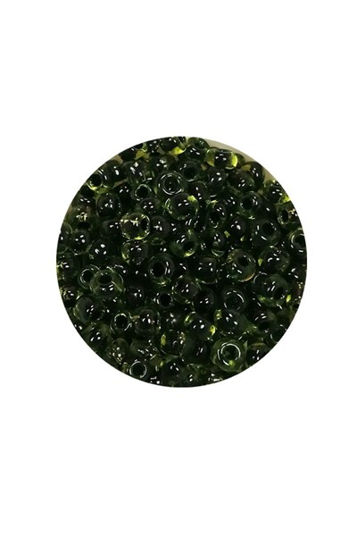 Dökme Cam Kum Boncuk (8/0) 3 mm - 20 Gram - Şeffaf Yeşil Siyah - BNC179