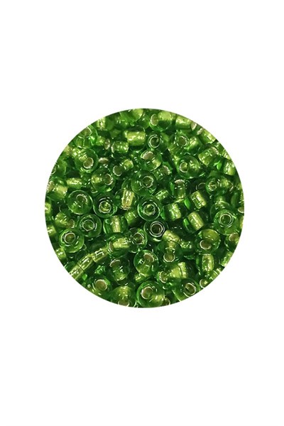 Dökme Cam Kum Boncuk (8/0) 3 mm - 20 Gram - Şeffaf Çimen Yeşili - BNC154