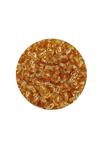 Dökme Cam Kum Boncuk (8/0) 3 mm - 20 Gram - Şeffaf Koyu Sarı - BNC176