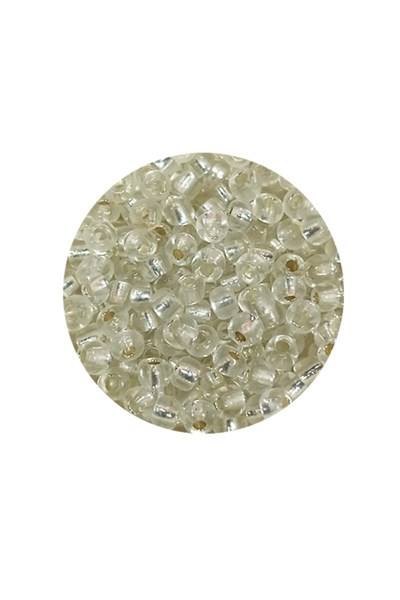 Dökme Cam Kum Boncuk (8/0) 3 mm - 60 Gram - Şeffaf Gümüş - BNC201