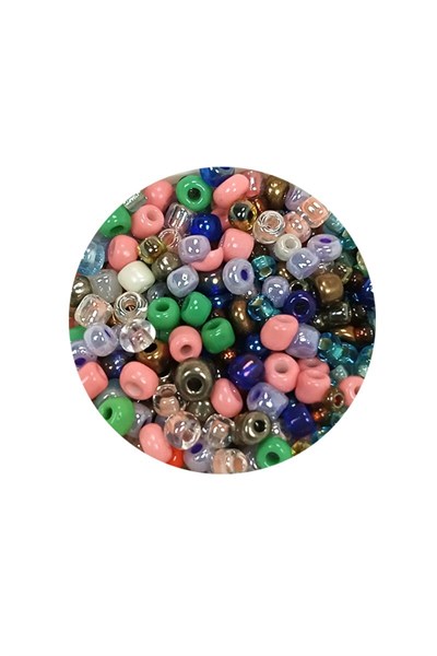 Dökme Cam Kum Boncuk (8/0) 3 mm - 60 Gram - Çok Renkli - BNC199