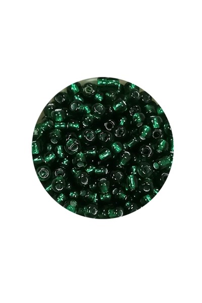 Dökme Cam Kum Boncuk (8/0) 3 mm - 60 Gram - Koyu Yeşil - BNC187