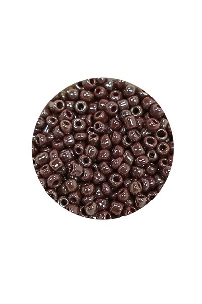 Dökme Cam Kum Boncuk (8/0) 3 mm - 60 Gram - Parlak Koyu Kestane - BNC209