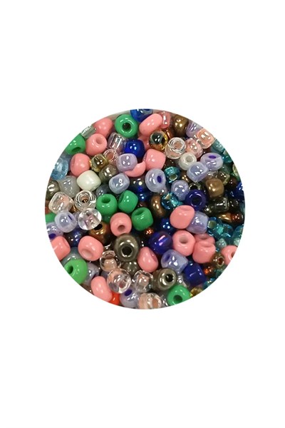 Dökme Cam Kum Boncuk (8/0) 3 mm - 60 Gram - Çok Renkli - BNC199
