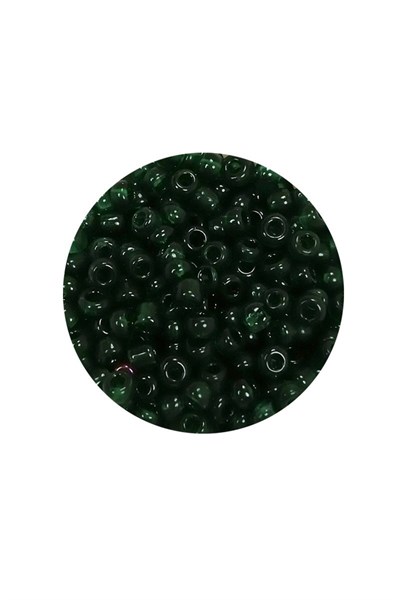Dökme Cam Kum Boncuk (8/0) 3 mm - 60 Gram - Şeffaf Koyu Yeşil - BNC196