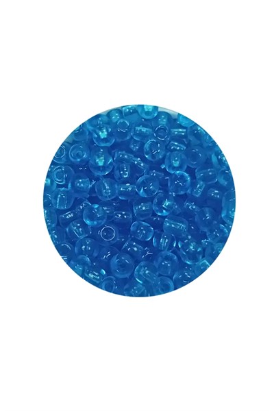 Dökme Cam Kum Boncuk (8/0) 3 mm - 60 Gram - Şeffaf Deniz Mavi - BNC221